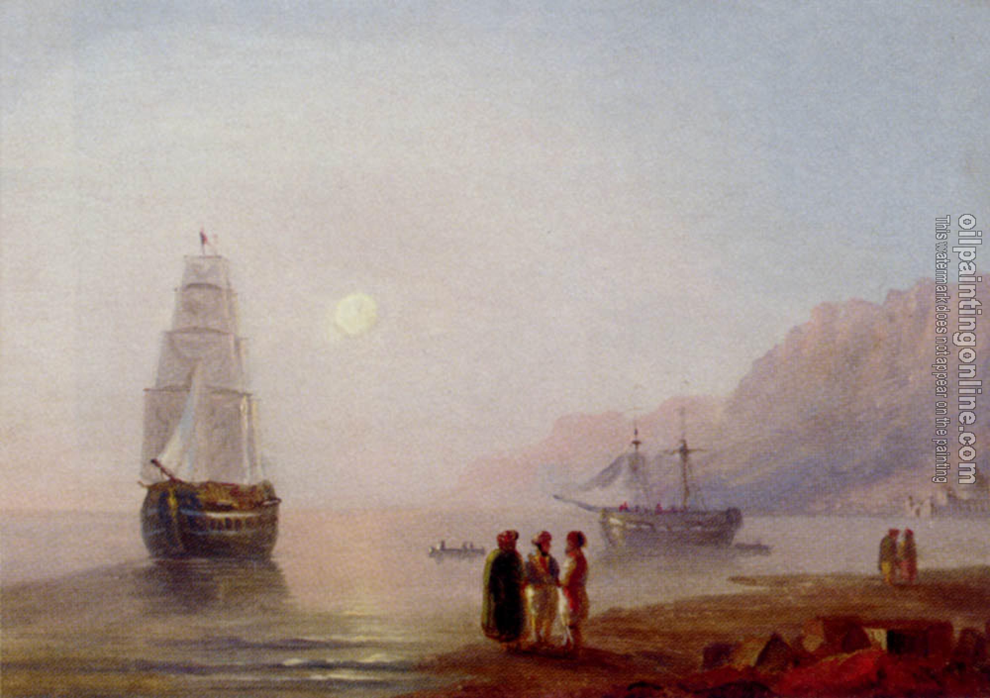 Aivazovsky, Ivan Constantinovich - A Conversation On The Shore, Dusk